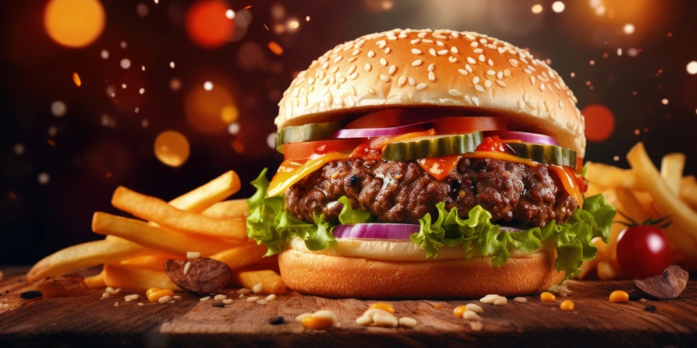 Burger Bun, Burger Patty, Cheese, Mayonnaise